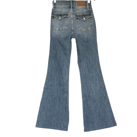 Judy Blue High Rise Flare Jeans Women’s Size 0/24 Stretch Denim JB82530MD EUC - Picture 2 of 12